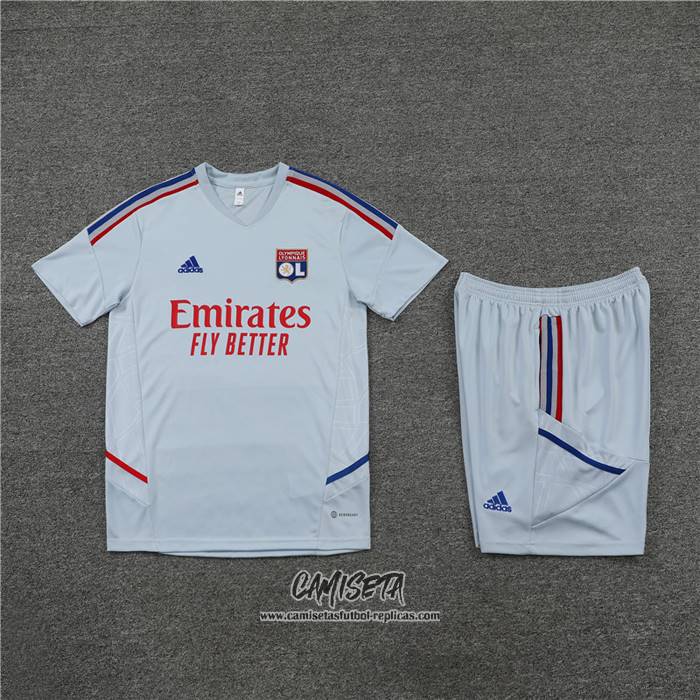 Chandal del Lyon 2022-2023 Manga Corta Gris - Pantalon Corto